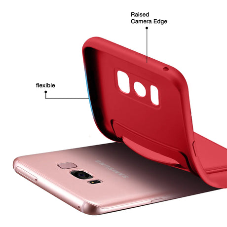 Samsung Galaxy S8 Handyhülle in Rot mit Kameraschutz und Kartenfach