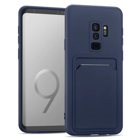 Samsung Galaxy S9 Handyhülle in Blau mit Kameraschutz und Kartenfach