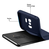 Samsung Galaxy S9 Handyhülle in Blau mit Kameraschutz und Kartenfach