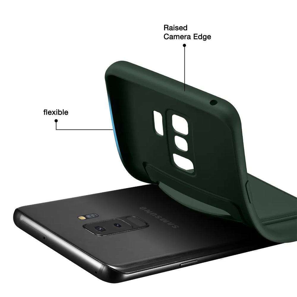 Samsung Galaxy S9 Handyhülle in Grün mit Kameraschutz und Kartenfach