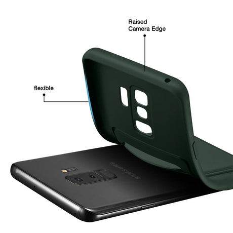 Samsung Galaxy S9 Handyhülle in Grün mit Kameraschutz und Kartenfach