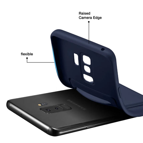 Samsung Galaxy S9 Plus Handyhülle in Blau mit Kameraschutz und Kartenfach