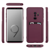 Samsung Galaxy S9 Plus Handyhülle in Lila mit Kameraschutz und Kartenfach