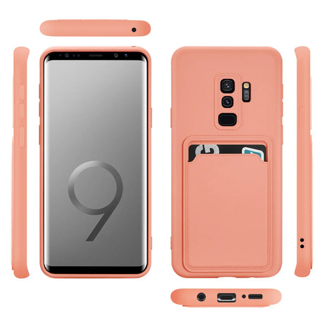 Samsung Galaxy S9 Handyhülle in Rosa mit Kameraschutz und Kartenfach
