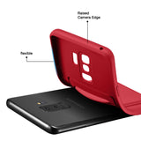 Samsung Galaxy S9 Handyhülle in Rot mit Kameraschutz und Kartenfach