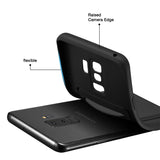 Samsung Galaxy S9 Handyhülle in Schwarz mit Kameraschutz und Kartenfach