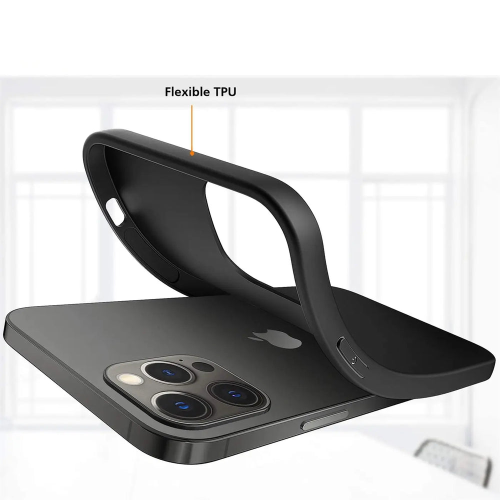 Flexible und sichere TPU Handyhülle für iPhone 13 Pro Max in Schwarz
