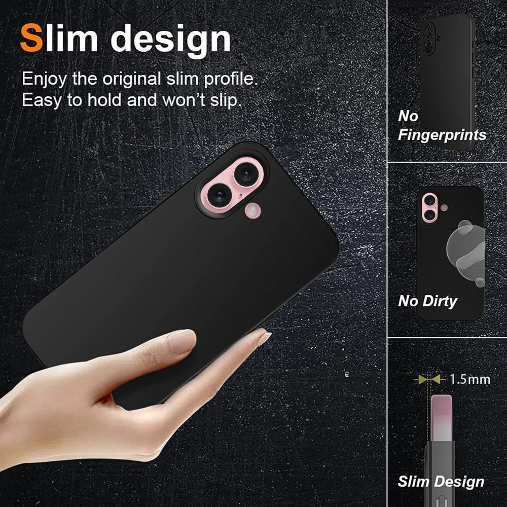 Flexible und sichere TPU Handyhülle für iPhone 16 in Schwarz