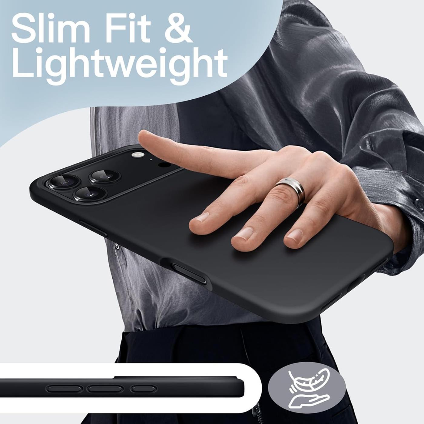 iPhone 18 Pro Max - Slim Silikon Hülle Schwarz Matt