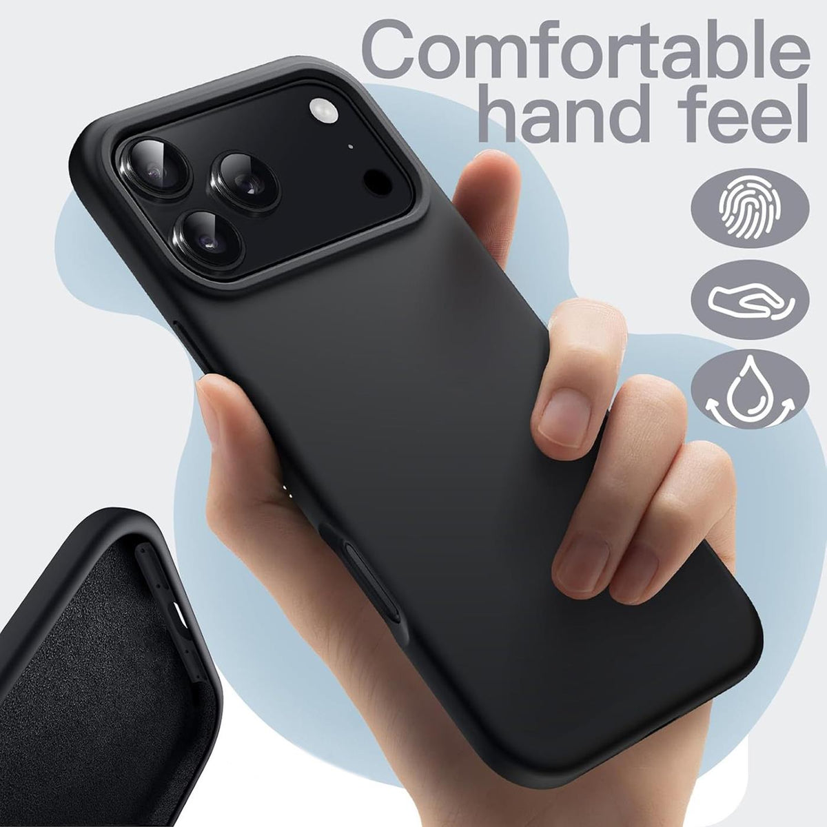 iPhone 18 Pro - Slim Silikon Hülle Schwarz Matt