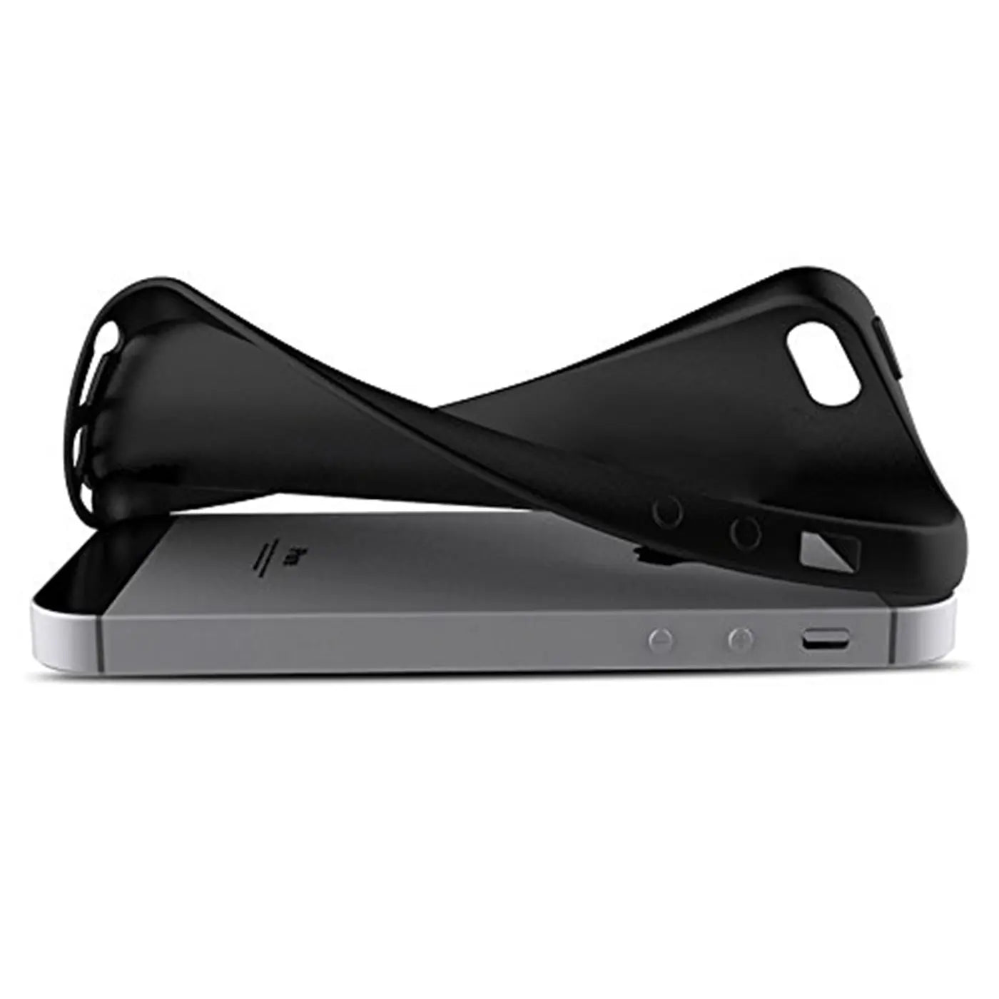 Schwarze Silikonhülle über iPhone 5/5S/SE, Seitenansicht