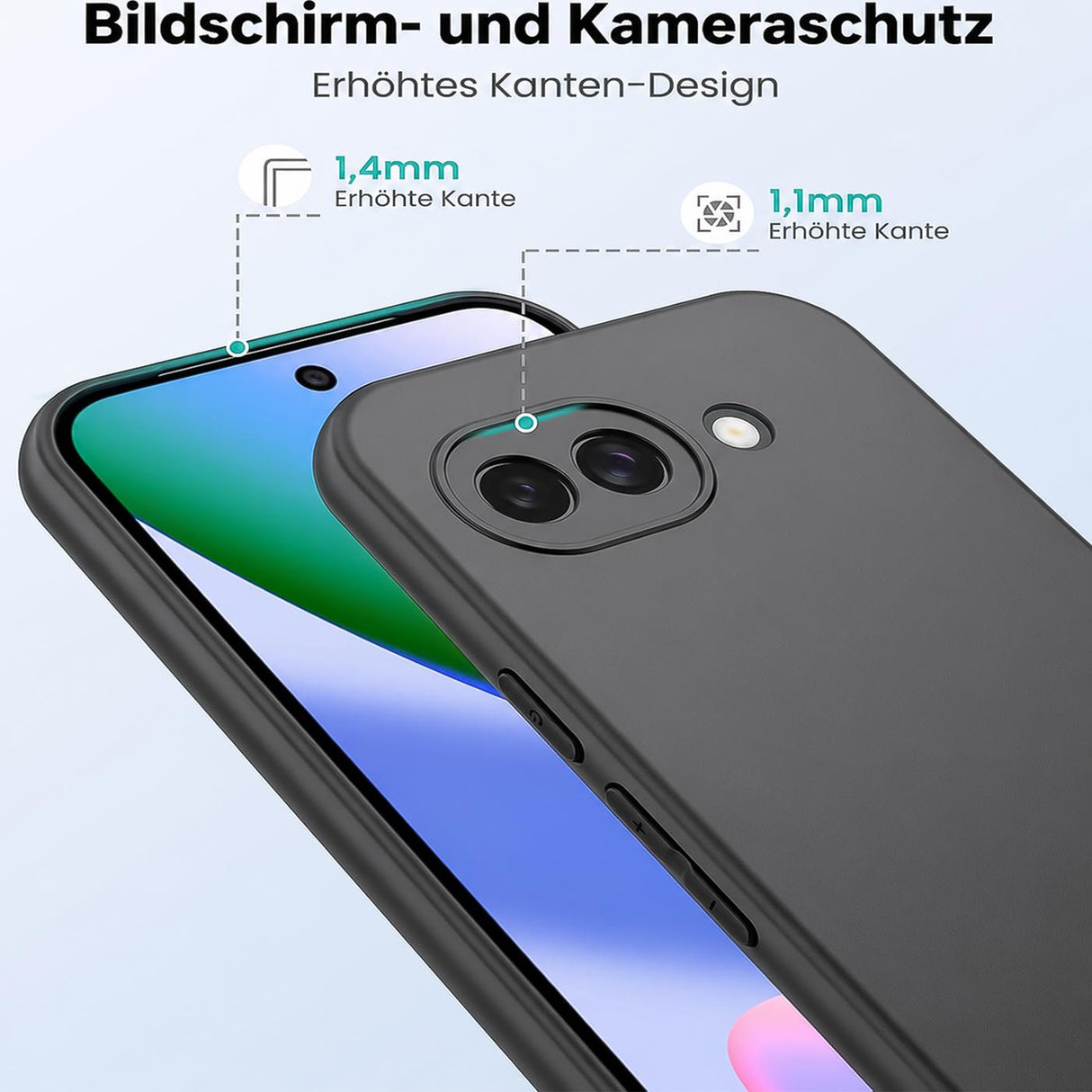 Google Pixel 10a - Slim Silikon Hülle Schwarz Matt