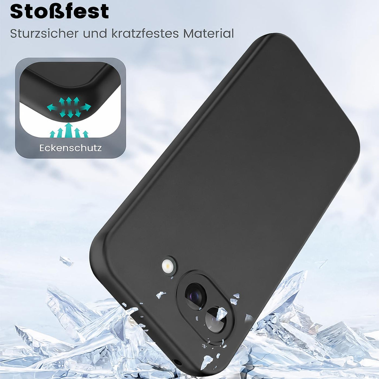 Google Pixel 10a - Slim Silikon Hülle Schwarz Matt