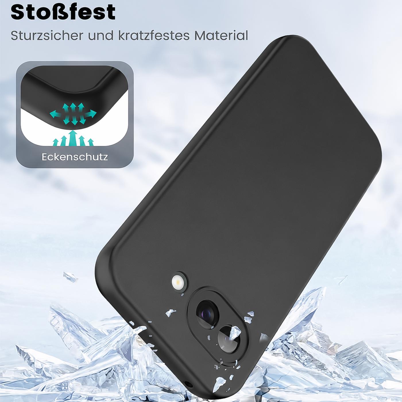 Google Pixel 10a - Slim Silikon Hülle Schwarz Matt