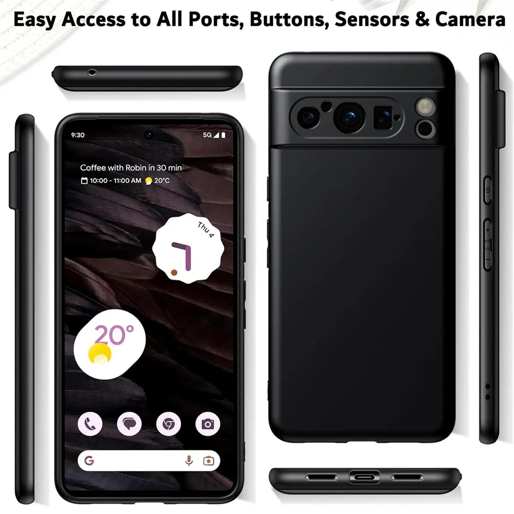 Flexible und sichere TPU Handyhülle für Google Pixel 8 Pro in Schwarz