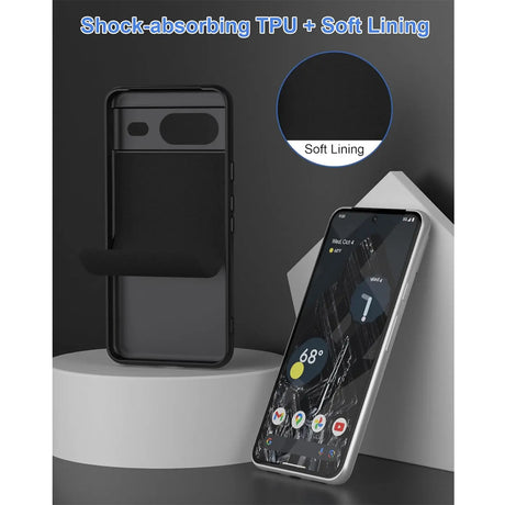Flexible und sichere TPU Handyhülle für Google Pixel 8 in Schwarz