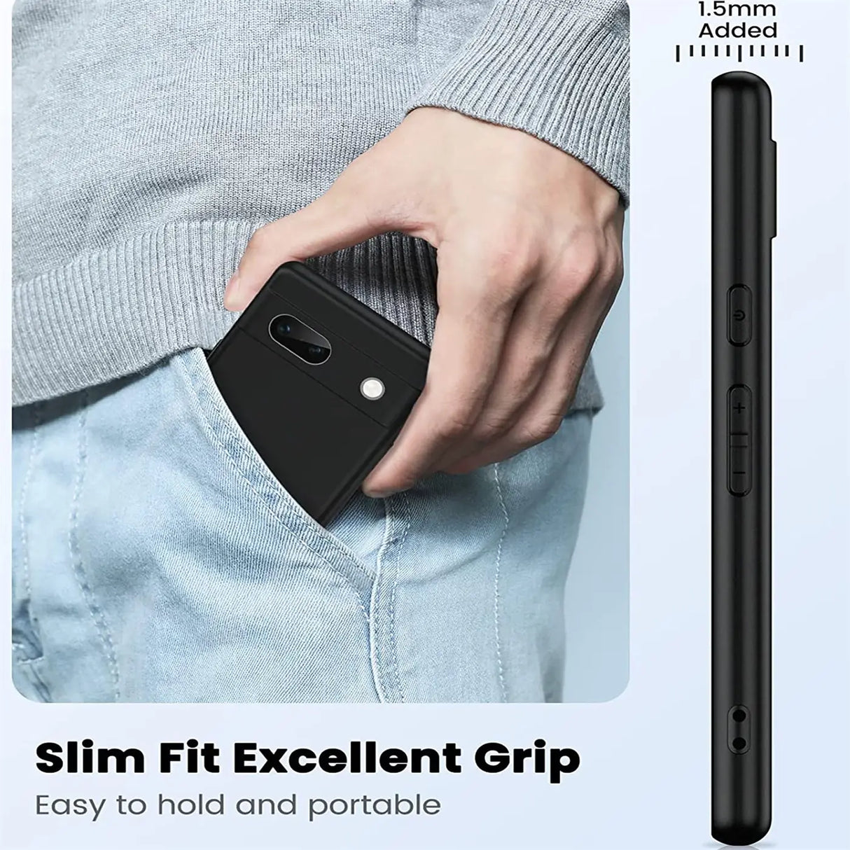 Flexible und sichere TPU Handyhülle für Google Pixel 8a in Schwarz