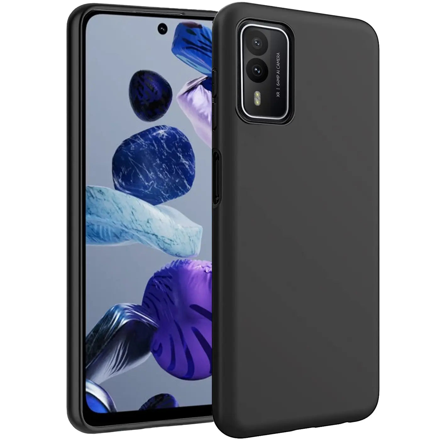 Schwarze matte Silikonhülle für HMD XR21, von schräg vorne