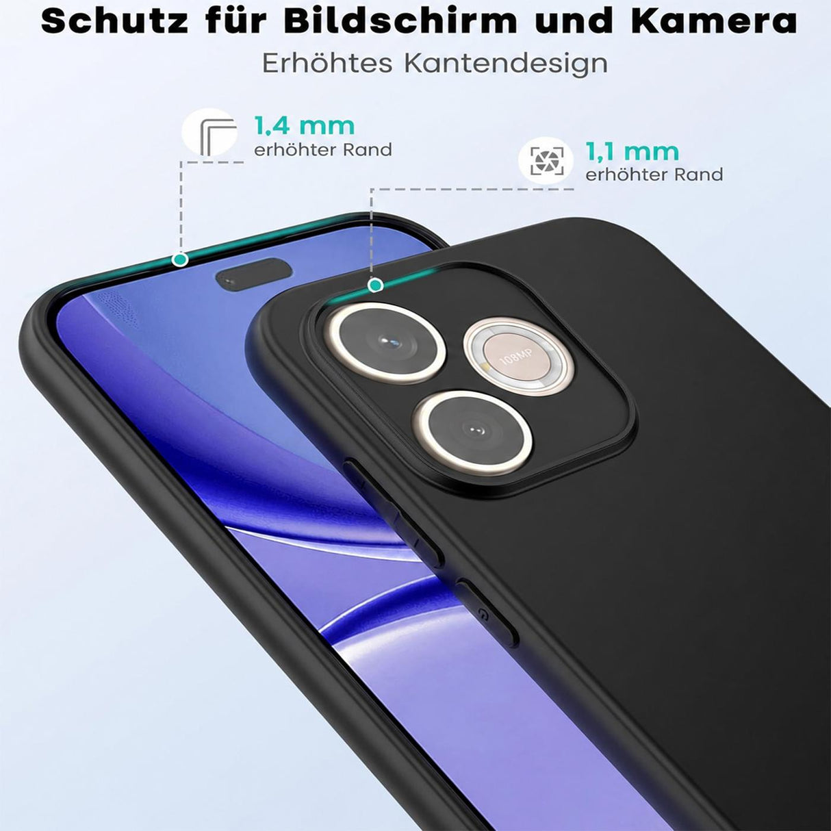 Honor 600 Lite - Slim Silikon Hülle Schwarz Matt