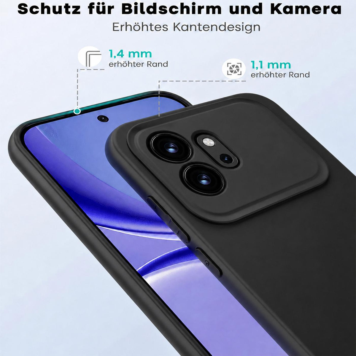 Honor 600 - Slim Silikon Hülle Schwarz Matt