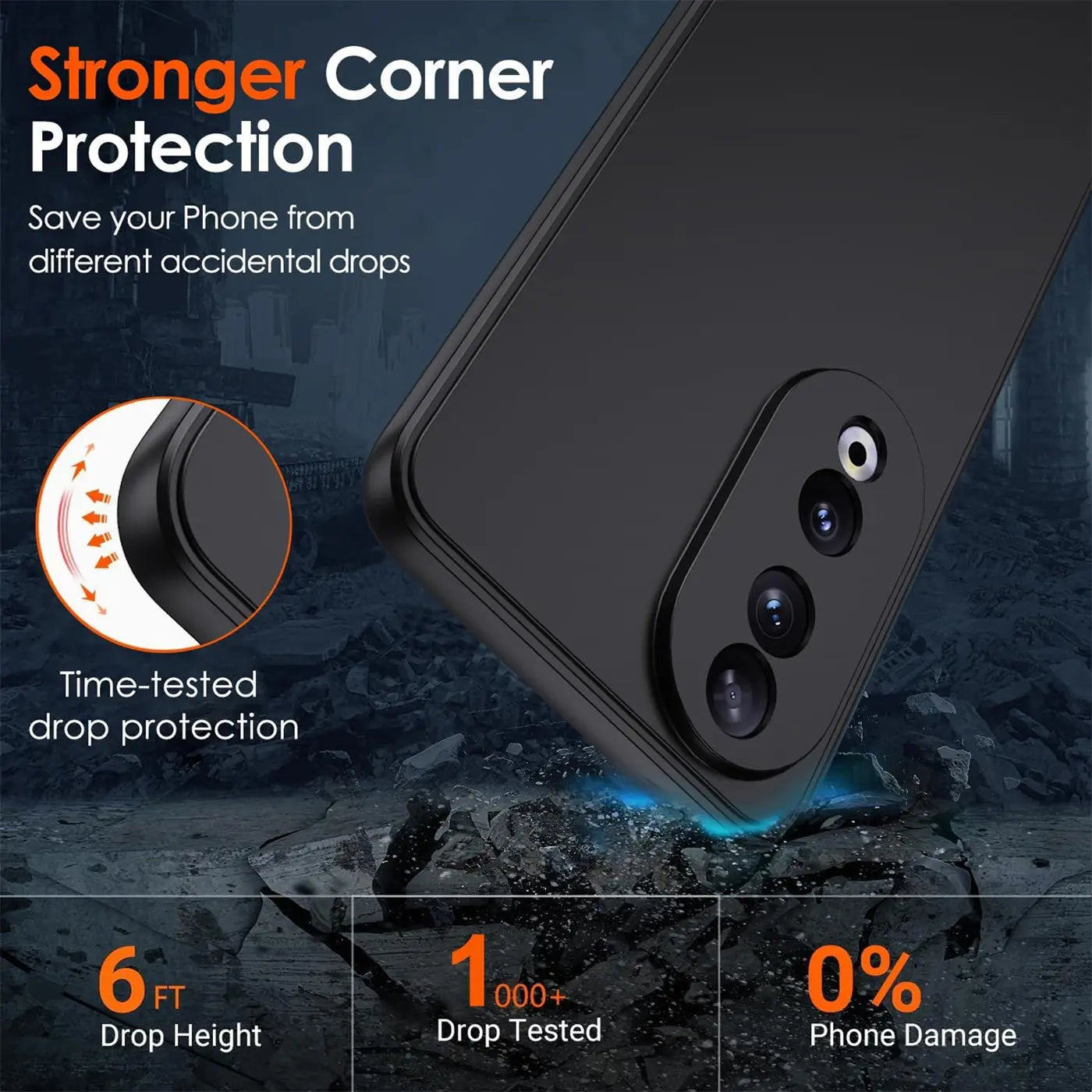 Schwarze, matte Silikonhülle für Honor 90, Rückansicht, Nahaufnahme der Kamera