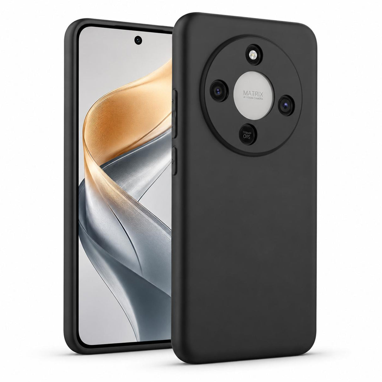 Honor Magic 8 Lite - Slim Silikon Hülle Schwarz Matt