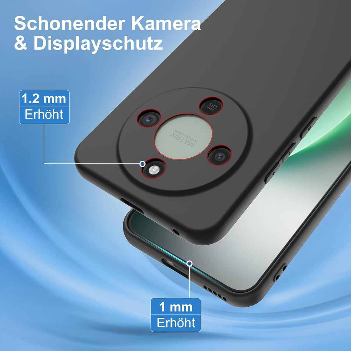 Honor Magic 8 Lite - Slim Silikon Hülle Schwarz Matt