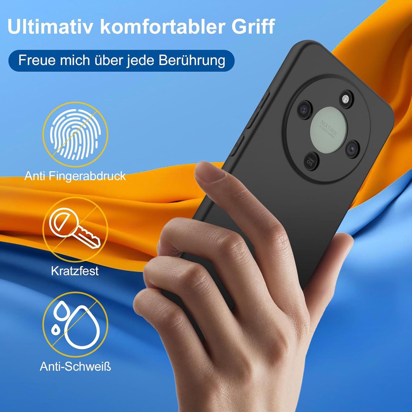 Honor Magic 8 Lite - Slim Silikon Hülle Schwarz Matt