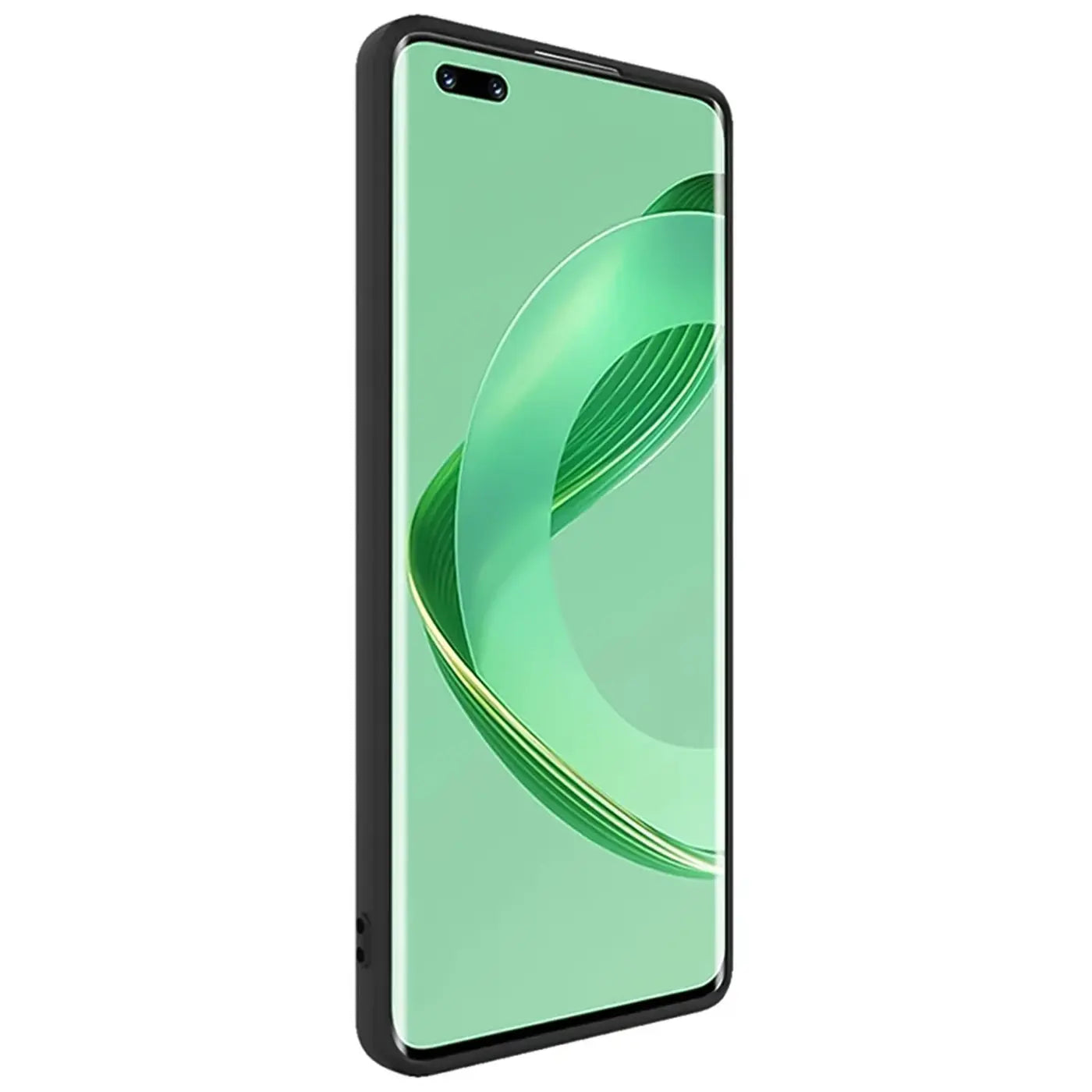 Schwarze Silikonhülle matt, von rechts, Huawei Nova 11 Pro.
