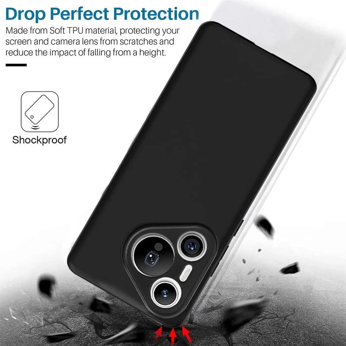 Flexible und sichere TPU Handyhülle für Huawei Pura 70 in Schwarz