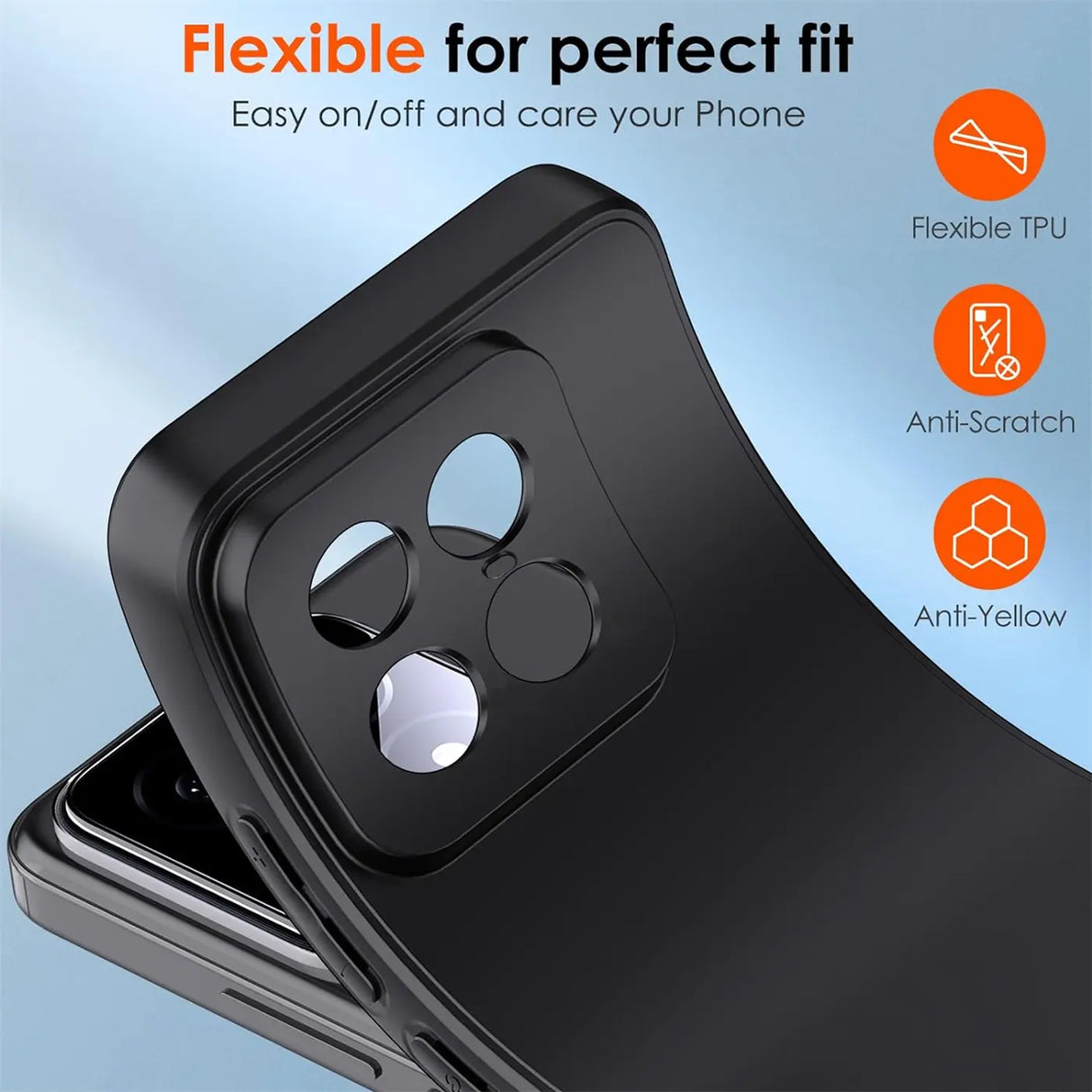 Flexible und sichere TPU Handyhülle für Motorola Edge 50 Pro in Schwarz