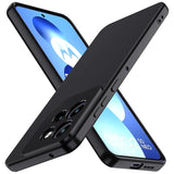 Schwarze Silikonhülle für Motorola Edge 60 Neo, von schräg oben, matt.