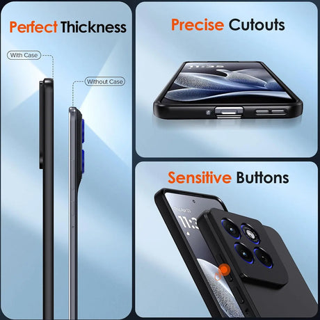 Schwarze Silikonhülle für Motorola Edge 70, Seitenansicht, Nahaufnahme