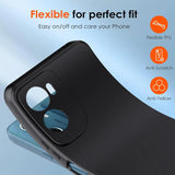 Schwarze, matte Silikonhülle für Motorola Moto G06/G06 Power, von hinten, Nahaufnahme