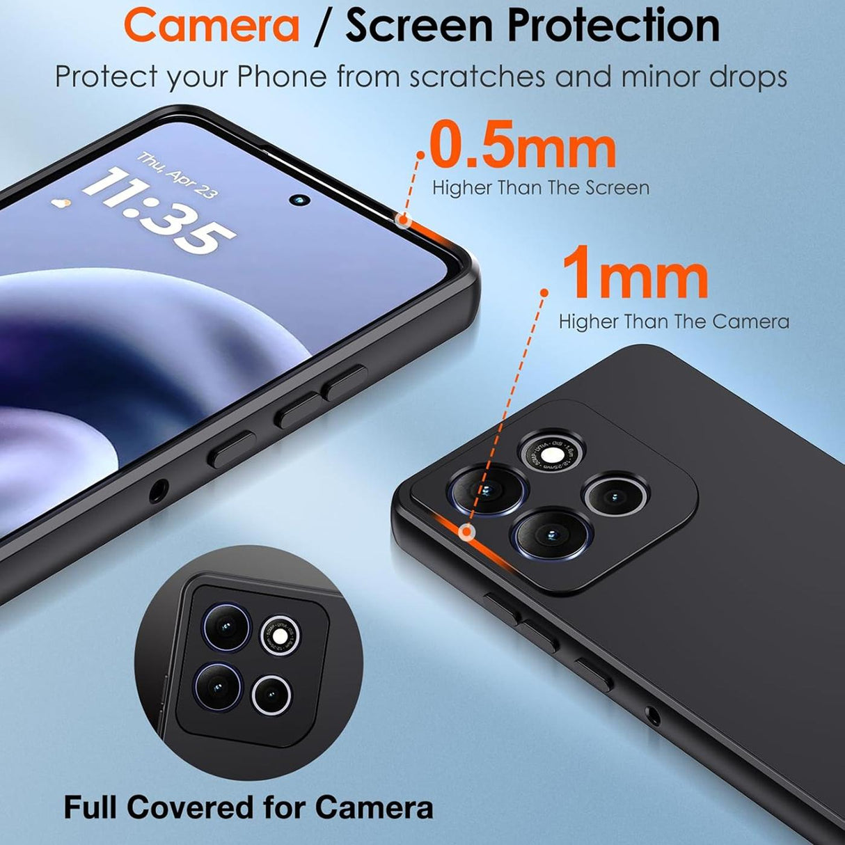 Motorola Moto G17 / G17 Power - Slim Silikon Hülle Schwarz Matt