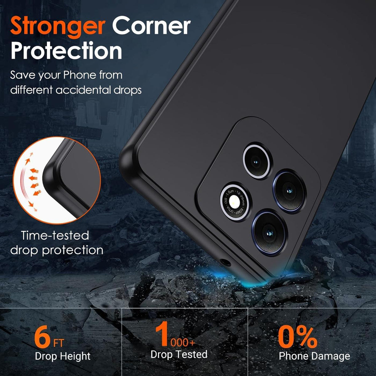 Motorola Moto G17 / G17 Power - Slim Silikon Hülle Schwarz Matt
