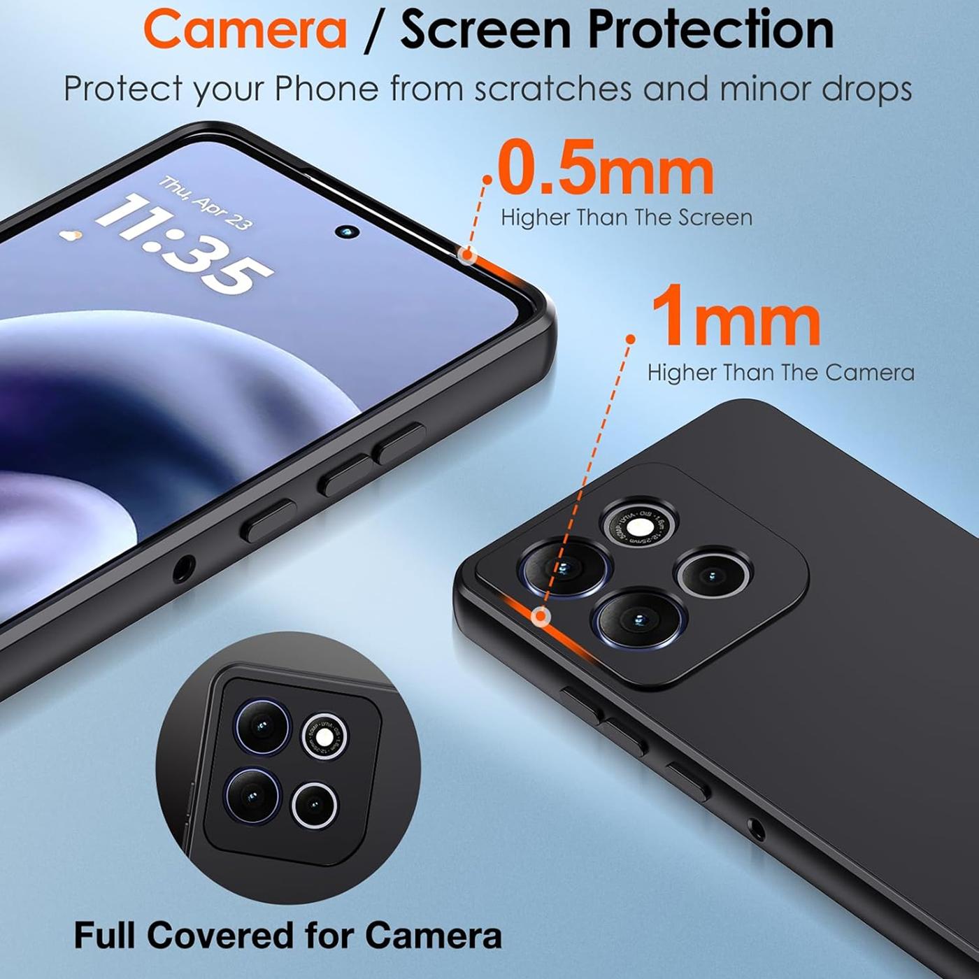 Motorola Moto G67 / G77 - Slim Silikon Hülle Schwarz Matt