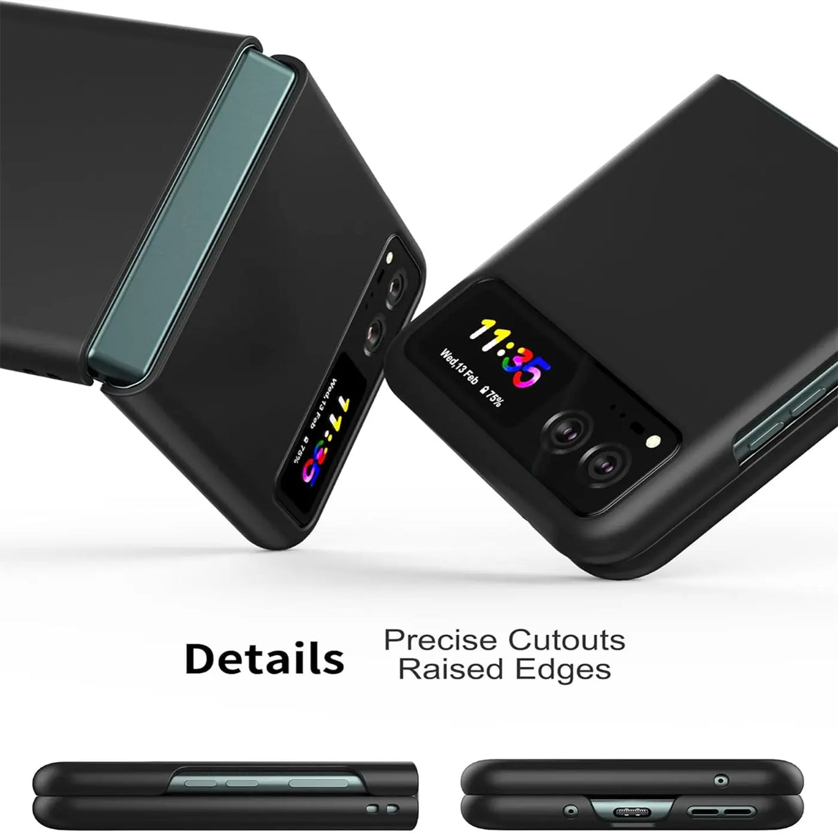 Flexible und sichere TPU Handyhülle für Motorola Razr 40 in Schwarz