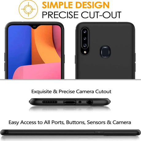 Flexible und sichere TPU Handyhülle für Samsung Galaxy A20s in Schwarz