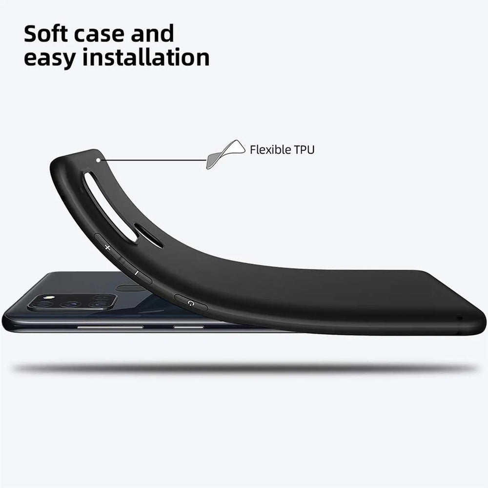 Flexible und sichere TPU Handyhülle für Samsung Galaxy A21s in Schwarz