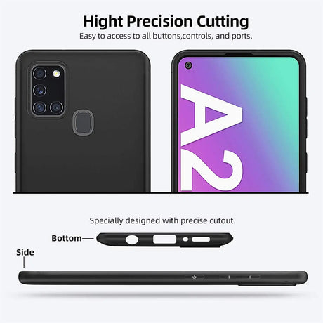 Flexible und sichere TPU Handyhülle für Samsung Galaxy A21s in Schwarz