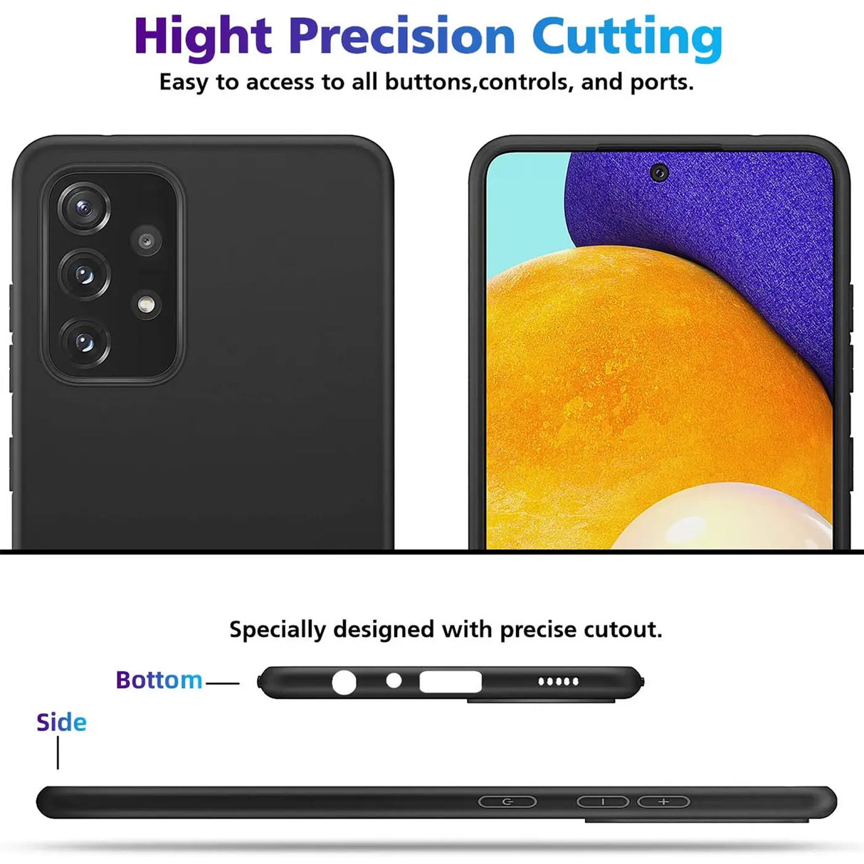 Flexible und sichere TPU Handyhülle für Samsung Galaxy A72 in Schwarz