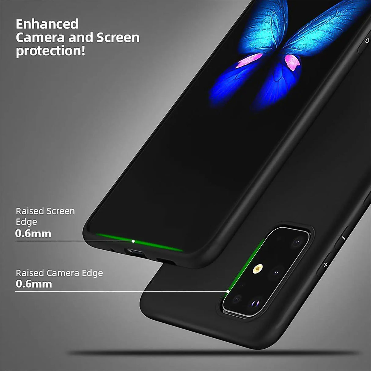 Flexible und sichere TPU Handyhülle für Samsung Galaxy S20 in Schwarz
