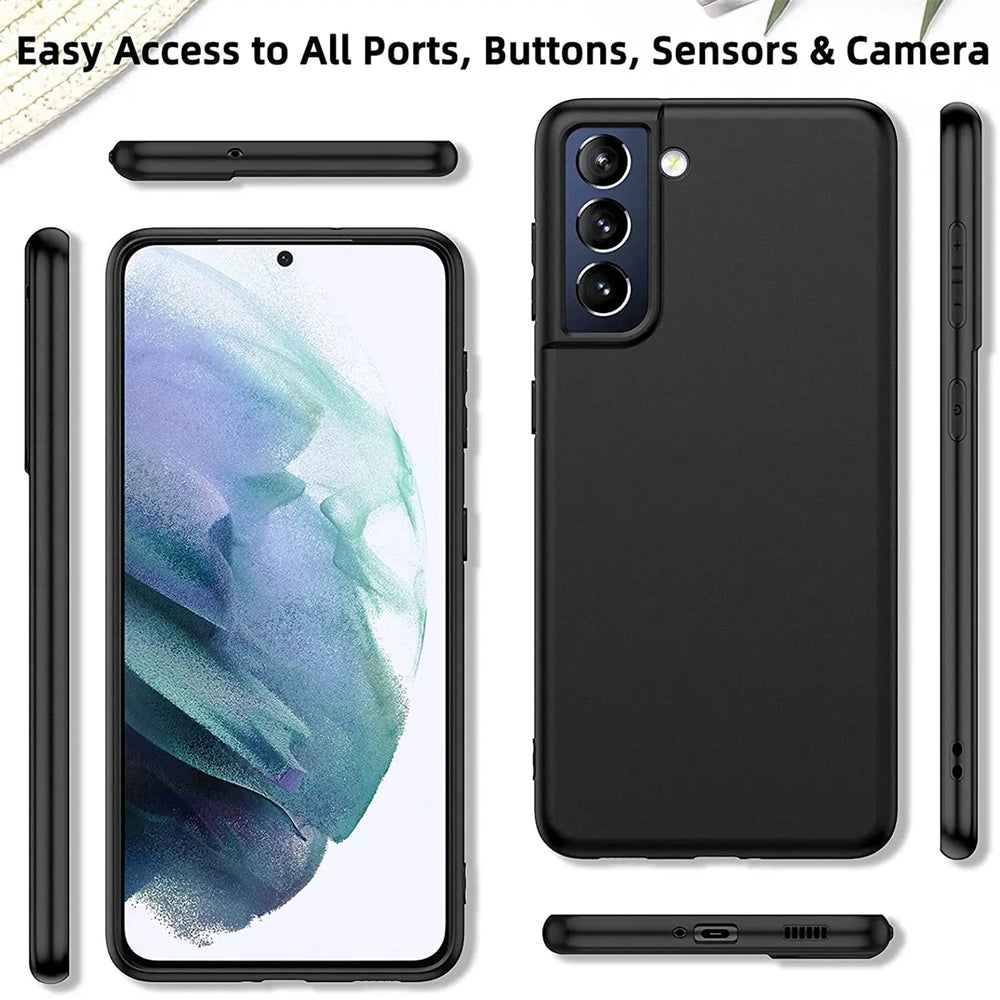 Flexible und sichere TPU Handyhülle für Samsung Galaxy S21 FE in Schwarz