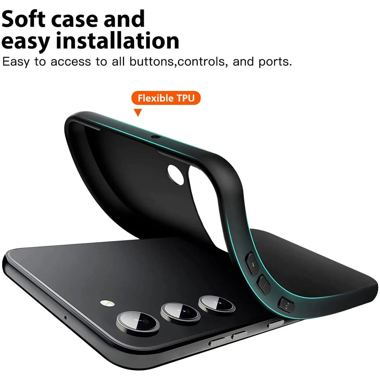 Flexible und sichere TPU Handyhülle für Samsung Galaxy S23 Plus in Schwarz