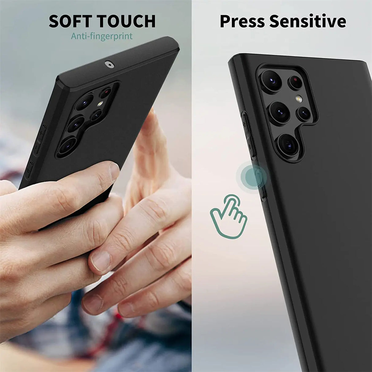 Flexible und sichere TPU Handyhülle für Samsung Galaxy S23 Ultra in Schwarz