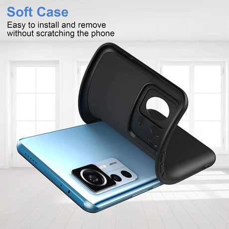 Flexible und sichere TPU Handyhülle für Xiaomi 12T / 12T Pro in Schwarz