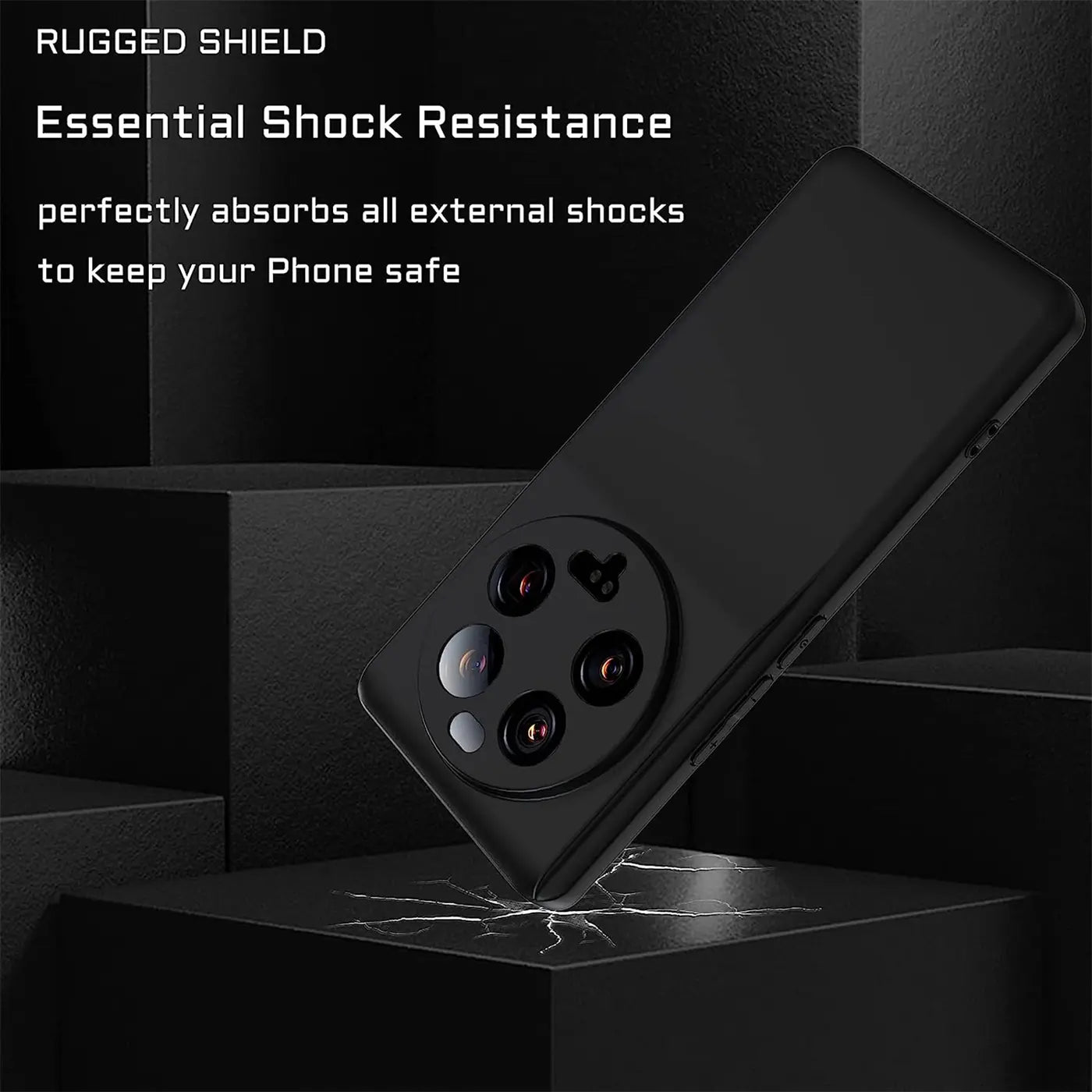 Schwarze matte Silikonhülle für Xiaomi 13 Ultra, Rückansicht, Nahaufnahme