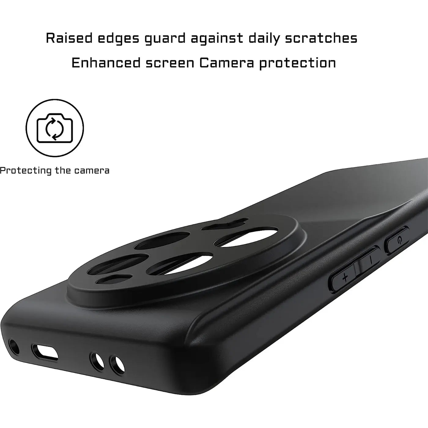 Schwarze matte Silikonhülle für Xiaomi 13 Ultra, Rückansicht, Nahaufnahme