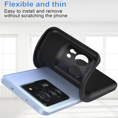 Flexible und sichere TPU Handyhülle für Xiaomi 13T / 13T Pro in Schwarz